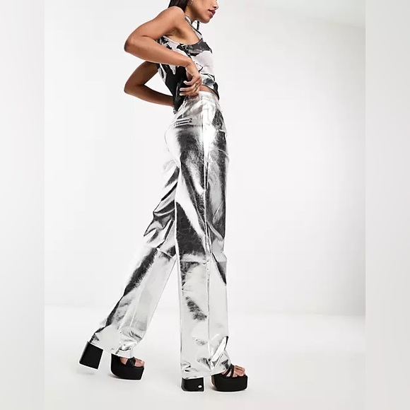 4th & reckless Zelda metallic trouser straight leg - Picture 15 of 16